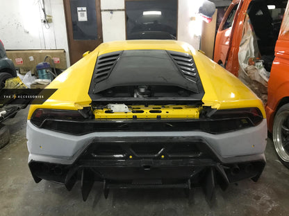 Lamborghini Huracan Vorsteiner Carbon Rear Bumper & Vorsteiner Verona Edizione Aero Wing with Exclusively Designed Yellow Detail on the Rear Bumper